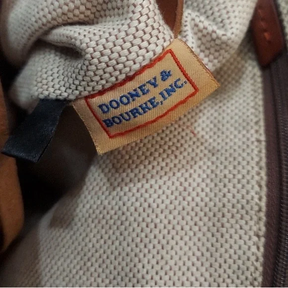 Dooney & Bourke Black Leather Shoulder Bag with Brown Trim - Picture 9 of 9